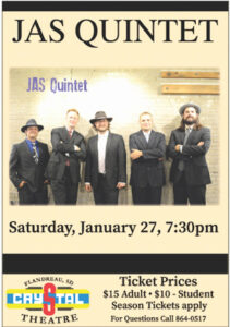 JAS Quintet coming to Crystal Theatre Saturday